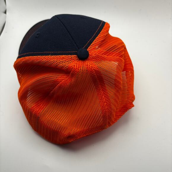 Ariat Hat Cap Snap Back Orange Navy Blue Spell Out Logo Richardson Style 112 - Picture 4 of 6